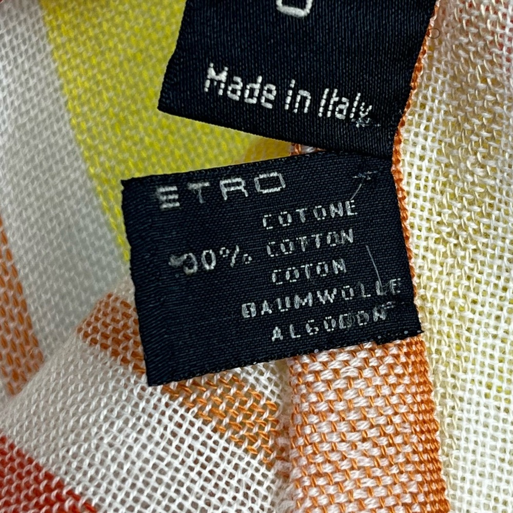Etro Plaid Lightweight Cotton Scarf - Picture 3 of 4